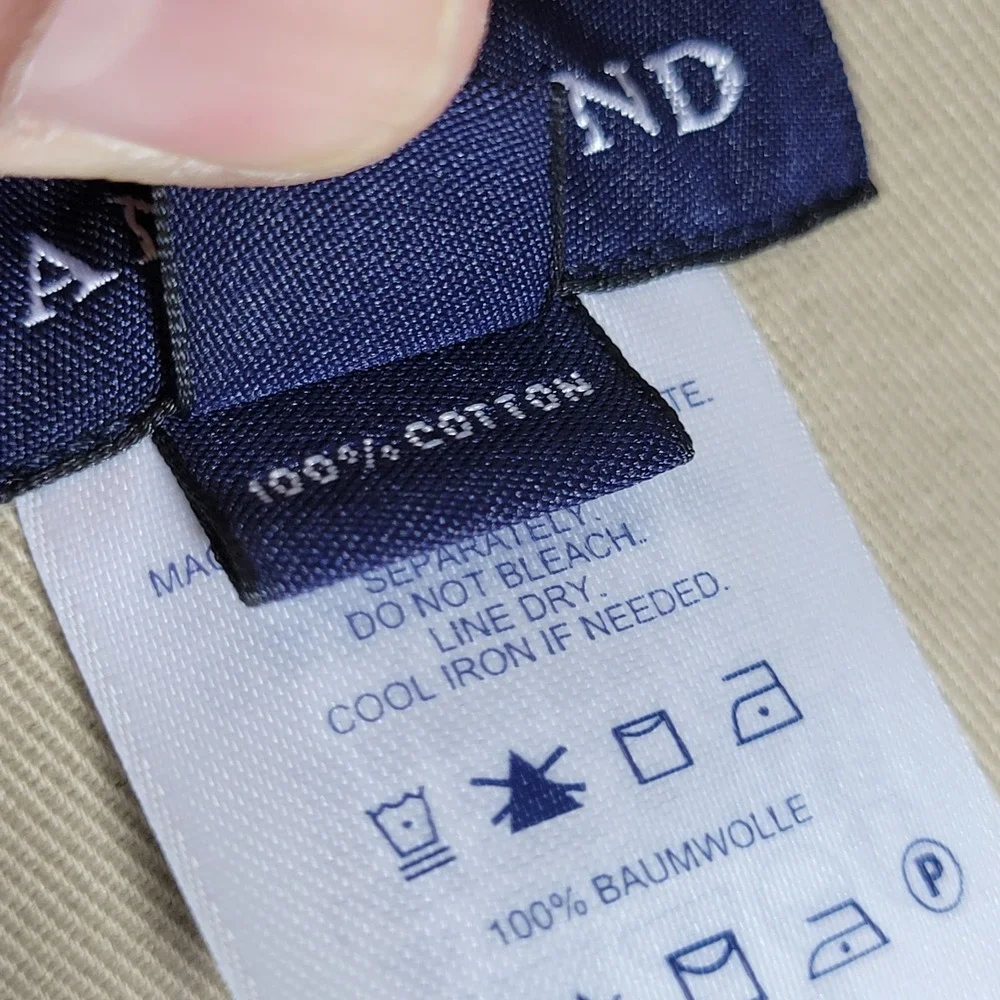 Lands End Mens Sport Coat Blazer Three Button Beige Cotton Surgeon Cuff Size 38R